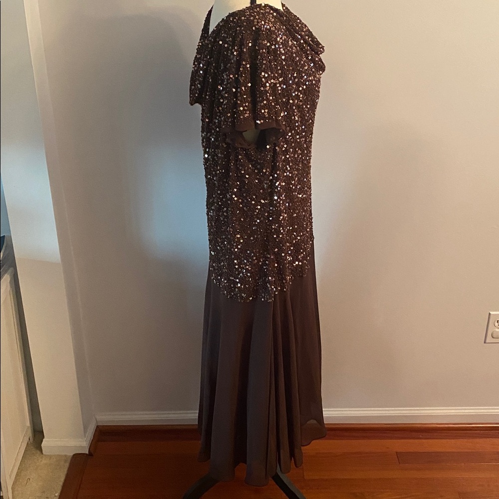 JKARA size 20W chocolate brown excellent condition formal dress - Picture 5 of 10